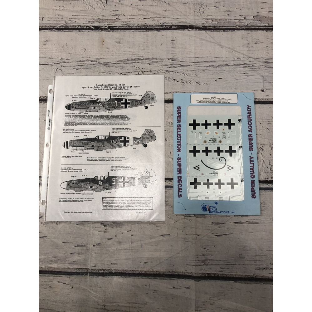 SUPER SCALE 1/48  48-521  (Bf 109 F‑3 & G‑6 Trop/R6 Trop Bf 109 F-3 + more) NEW